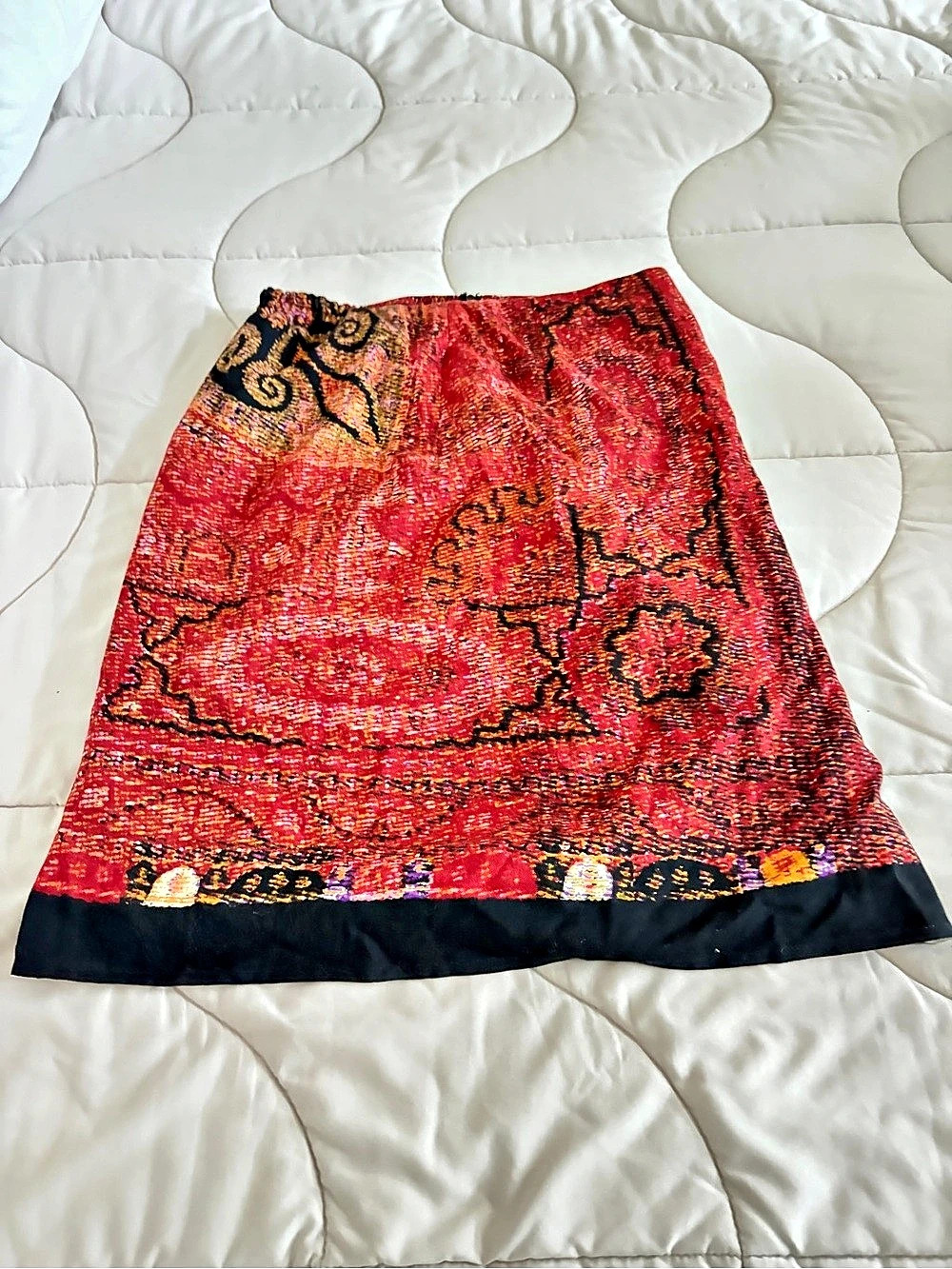 ETRO Floral Silk Mini Skirt Red Size 44 Like New
